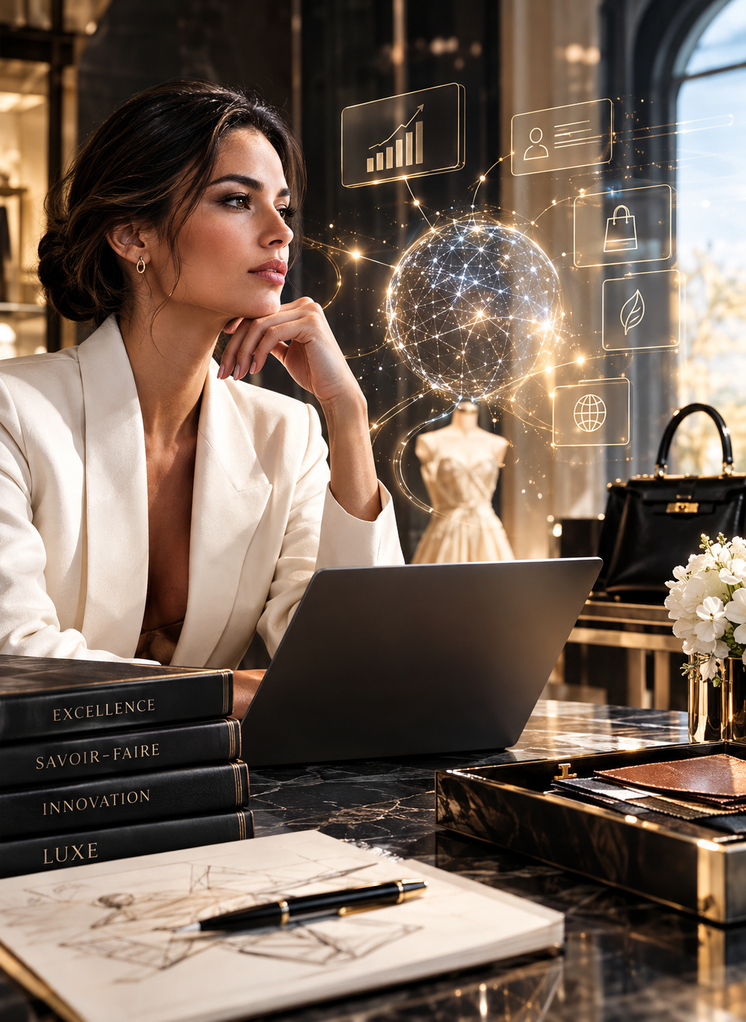 Illustration de l'intelligence artificielle appliquée au secteur du luxe